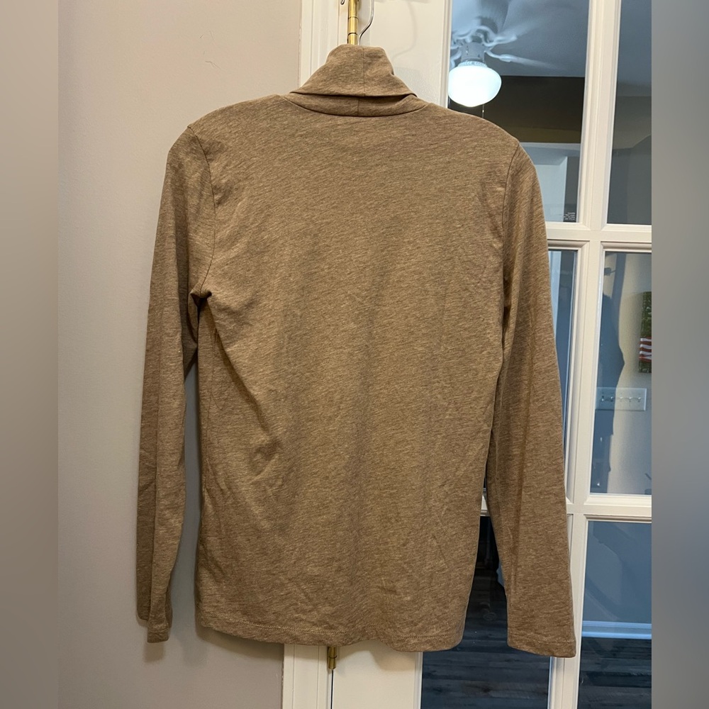 J. Crew Women's Tan Turtleneck Top very soft! Size S - Picture 2 of 5